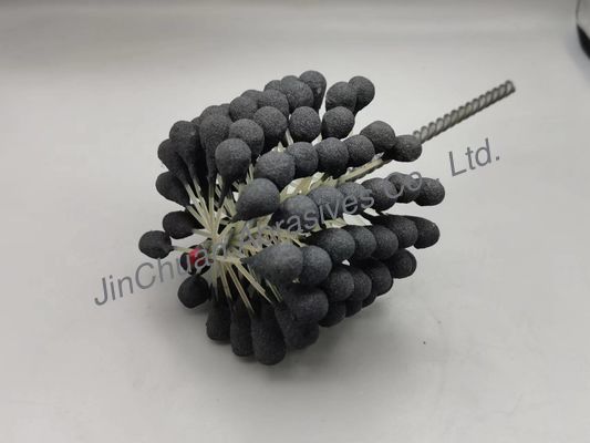 100 * 80 * 200mm اسطوانة الكرة فرشاة شحذ مرنة لتنظيف المسام والتشطيب