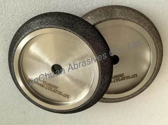 عجلات شحذ CBN أسطوانية بقاعدة فولاذية لشحذ شفرات المنشار الشريطية لون كهرماني