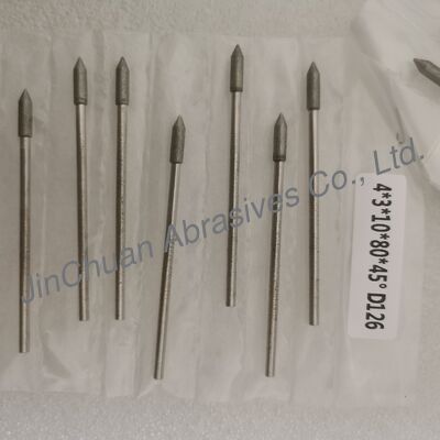 مصنوعة حسب الطلب 4*3*10*80 مم 17 درجة - 120 درجة D126 رؤوس طحن مطلية بالكهرباء لكربيد الأسمنت