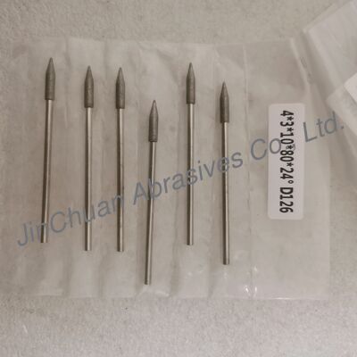 مصنوعة حسب الطلب 4*3*10*80 مم 17 درجة - 120 درجة D126 رؤوس طحن مطلية بالكهرباء لكربيد الأسمنت