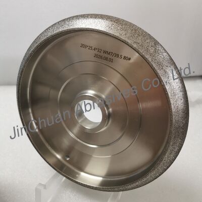 عجلة CBN المصنوعة خصيصا مع 203mm OD و WM 7/39.5 ملف تعريف لشرطة الخشب شحذ المنشار