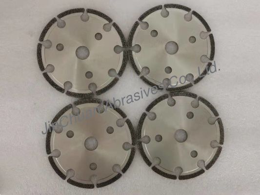 145 * 3 * 22.2 * 2.4 * 7.5 Dinasaw CBN Cyclone Grinding Wheel مطلي CBN عجلة شحذ مع فتحات لمنشار السلسلة